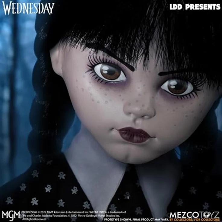 MEZCO Actionfigur LDD presents Wednesday Puppe, schwarz/weiß, 100 % Kunststoff, 10 x 25 cm – Bild 5