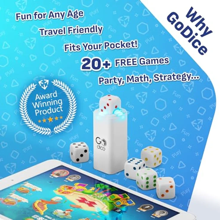 GoDice Full Pack - 6 intelligente, verbundene Würfel. Bringt die besten Würfelspiele Aller Zeiten ins 21 Jahrhundert. Lehrreiche, unterhaltsame Innovative Spiele für Familie, Freunde und Spieleabende – Bild 3