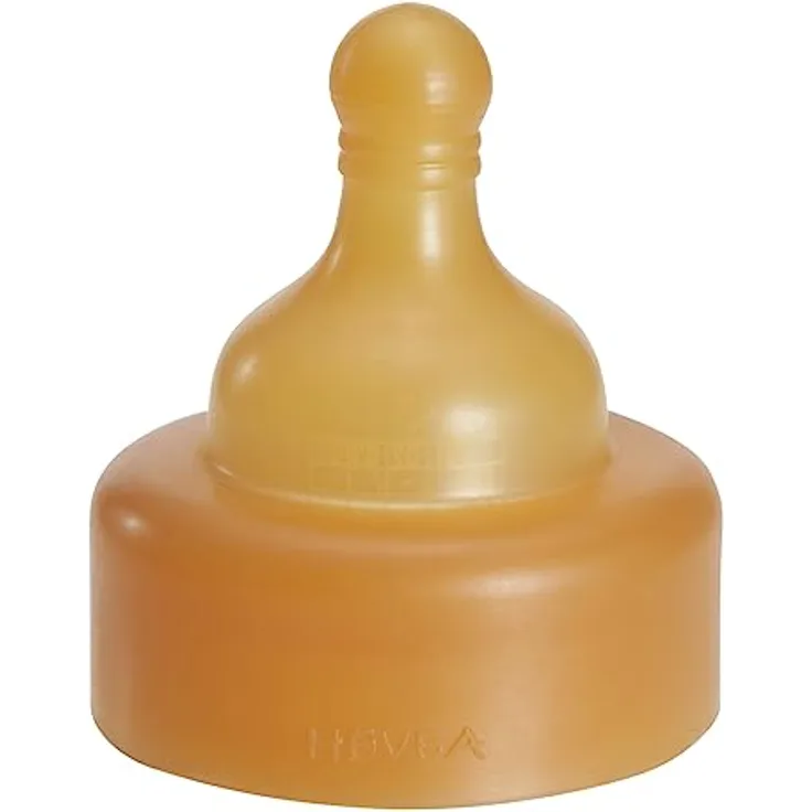HEVEA Wide Neck Baby Bottle Nipple, Glasflaschensauger aus 100% Naturkautschuk, mittlerer Fluss, für Babys und Kleinkinder ab 3 Monaten, umweltfreundlich und BPA-frei