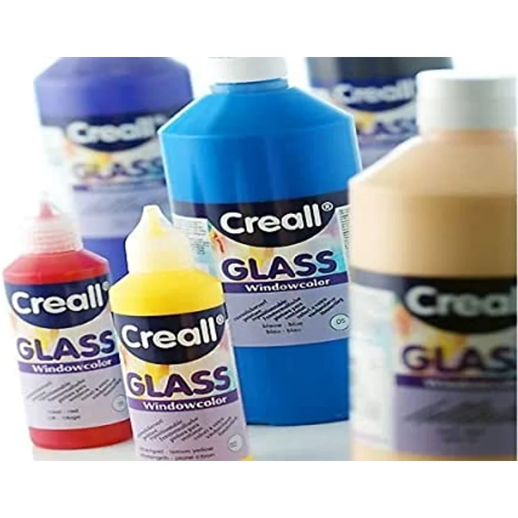 Creall Havo20600, 480 ml 6-teiliges Fensterfarbe Set für kreative Aufkleber, hervorragend haftend auf glatten Oberflächen – Bild 1