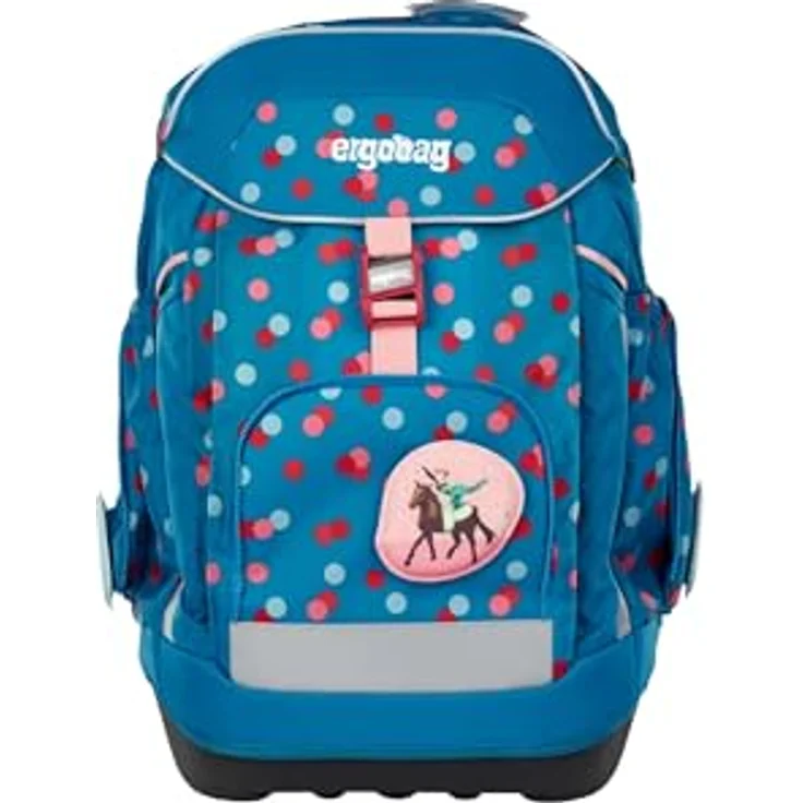 ergobag maxi set 6-teilig, ergonomischer Schulrucksack für Grundschule, ideal für große Kinder ab 1. Klasse, VoltiBär - Petrol, inklusive Heftebox und gefülltem Federmäppchen – Bild 2