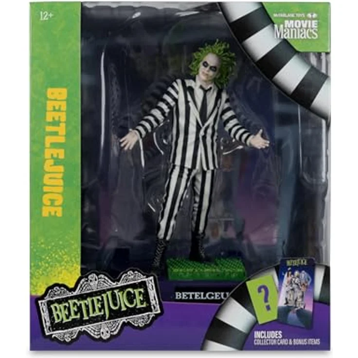 McFarlane Toys - Beetlejuice 15,2 cm große Pose-Figur, hoch dekoriert mit bedrucktem Hintergrund und umweltfreundlicher Basis, inklusive geheimem Bonusartikel – Bild 4