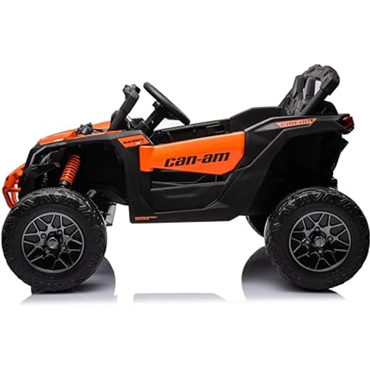 ES-TOYS Can Am Maverick UTV, Kinderfahrzeug Elektroauto mit 2x200W Motoren, Orange, integriertem MP3-Player und Fernbedienung – Bild 3
