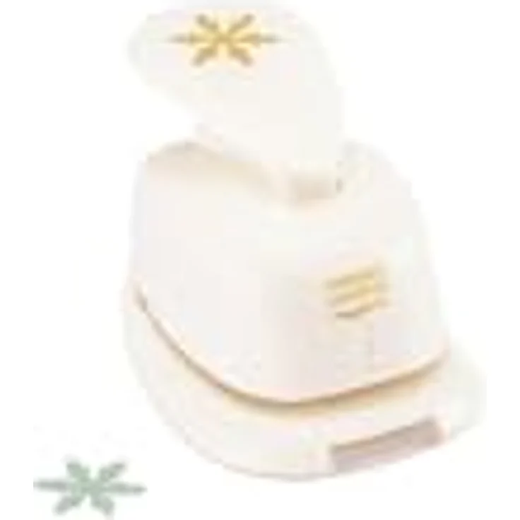 Vaessen Creative Motivstanzer Schneeflocken, 1.4 x 1.6 cm, für Bastelpapier und Scrapbooking, Weiß-gold – Bild 2