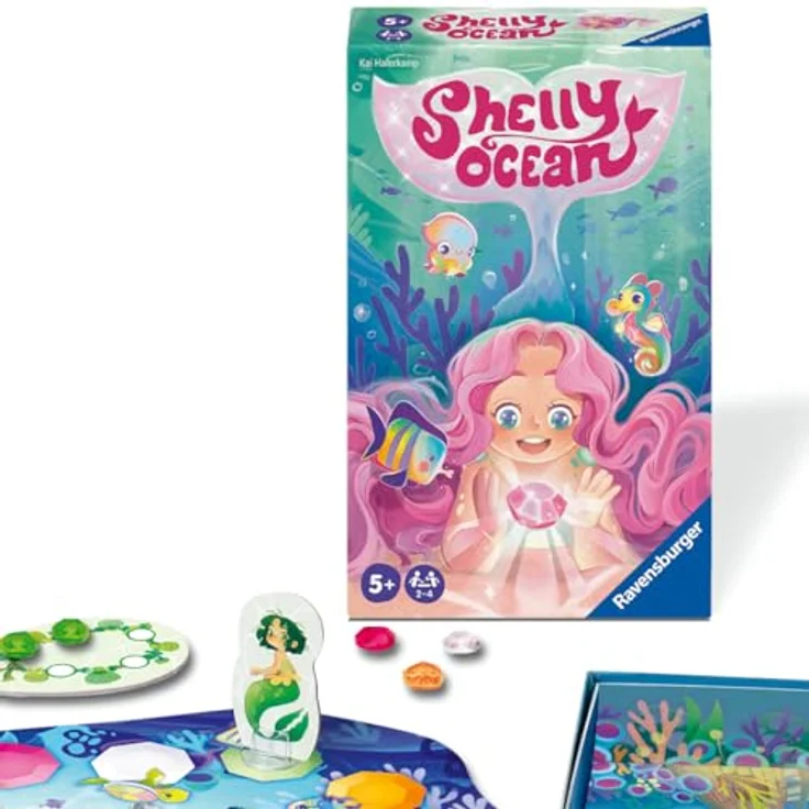 Ravensburger 23047 Shelly Ocean, Lauf- und Sammelspiel für Kinder ab 5 Jahren, Familienspiel mit glitzernden Edelsteinen – Bild 5