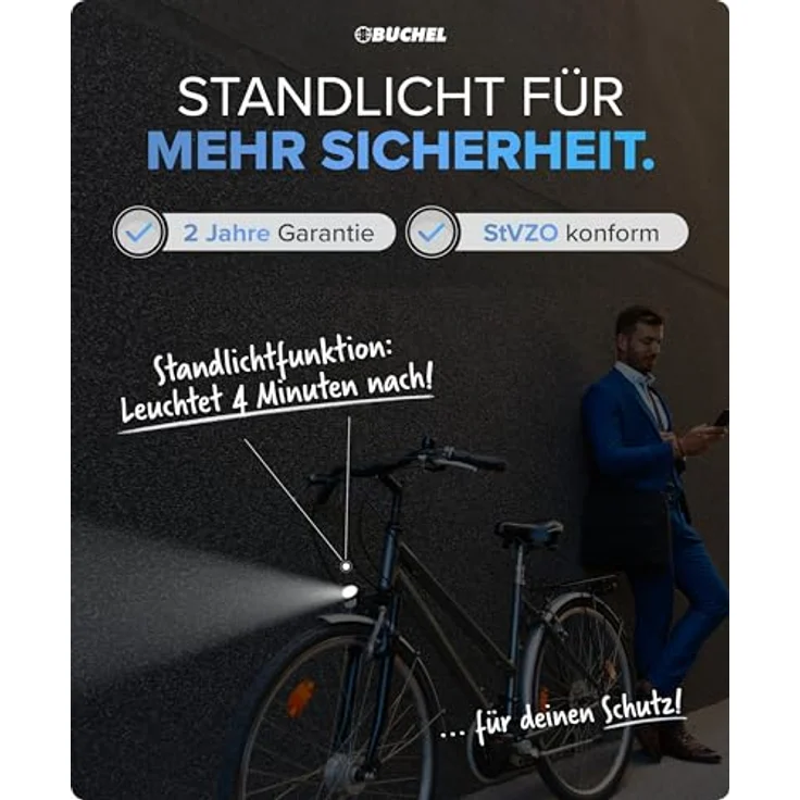 LED-Scheinwerfer Tour 45 mit Halter ca. 45 Lux inkl. Reflektor Stvzo – Bild 7