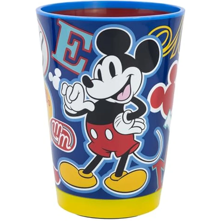 Stor Kippsicherer Kunststoffbecher von Mickey, 370 ml mit Smartgrip Kippschutz, dekoriert mit Originaldesigns, BPA-frei – Bild 1