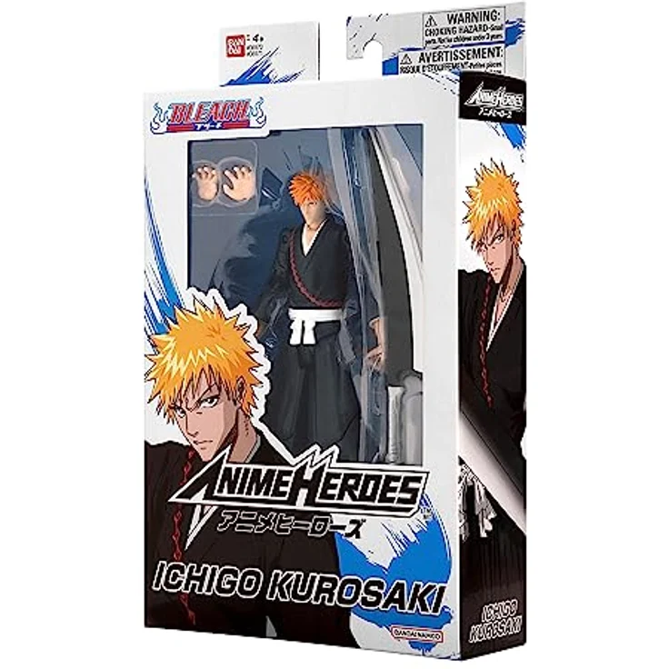 BANDAI Anime Heroes Bleach Figur 17 cm Kurosaki Ichigo, detailreiche Actionfigur mit 16 Gelenkpunkten und Zubehörteilen – Bild 3