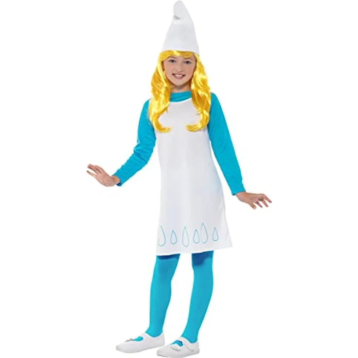Funidelia Schlumpfine Kostüm für Mädchen The Smurfs, Größe 7-9 Jahre, Blaues Zeichentrickfilm Kostüm – Bild 3