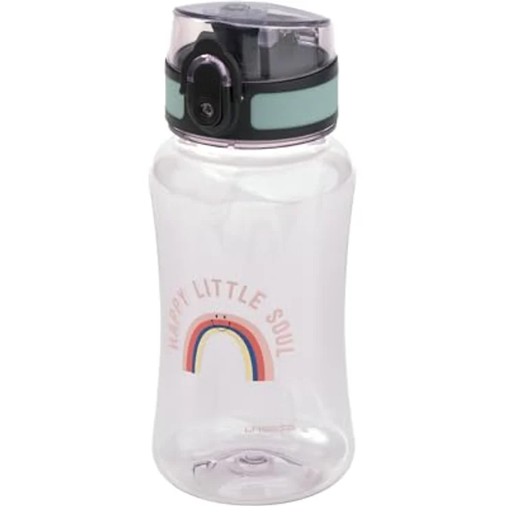 LÄSSIG Tiny Outdoor Trinkflasche 420ml, BPA-frei, auslaufsicher, mit Sicherheitsverschluss, Rainbow-Motiv – Bild 1