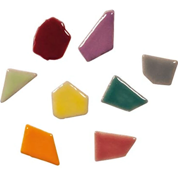 Rayher Fun Ceramica Mosaik Mix, polygonal, farbig glasierter Ton, Regenbogenfarbene Mischung zum Basteln, Dose 500g ,14863990 - Preisvergleich – Bild 2