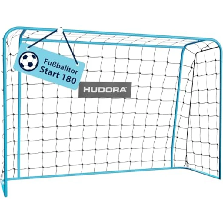 HUDORA Start Fußballtor 180 x 120 x 60 cm - Standfest & hochwertig mit Klicksystem - Garten-Tor für Kinder & Erwachsene, weiß – Bild 1