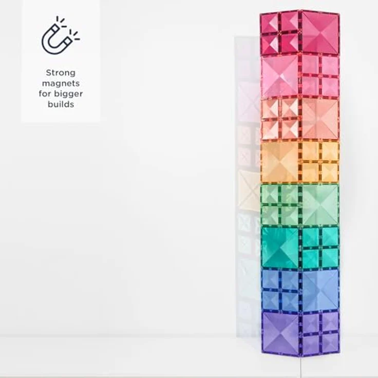 Connetix - Pastell-Quadrat-Packung, 40 Stück, magnetisches Fliesenspiel in erdigen Pastellfarben – Bild 2
