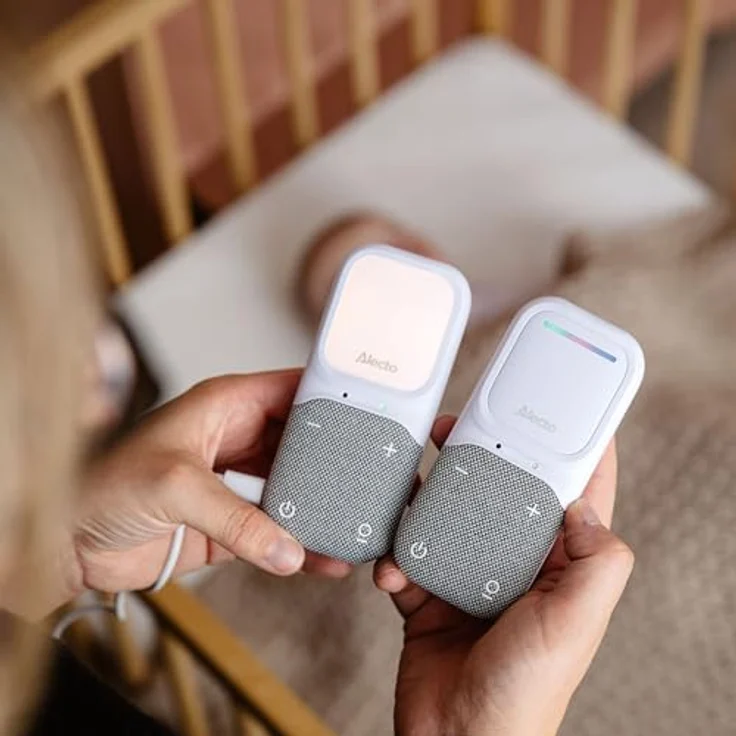 Alecto DBX135 - Modernes Full Eco Audio-Babyphone mit kristallklarer DECT-Klangqualität, langer Standby-Zeit und Nachtlicht - Weiß/Grau – Bild 5