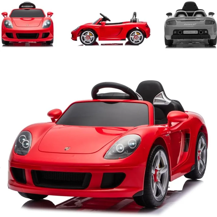 Chipolino Porsche Carrera GT Kinderelektroauto, 12V, Fernbedienung, Bluetooth, 2 Motoren, rot, für Kinder von 3 bis 6 Jahren