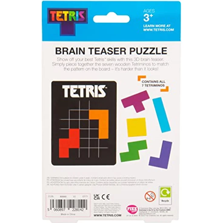 Fizz Creations Tetris - Tetrimino Wooden Puzzle, 7 Teile für Puzzle-Liebhaber und Weltraumfans – Bild 3