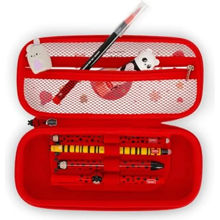 Legami Wonderwow Federmäppchen, Ladybug Motiv, 2 Fächer, Stifthalter und Netzstoff-Innenfach, Reißverschluss, 23 x 11 x 5 cm – Bild 3