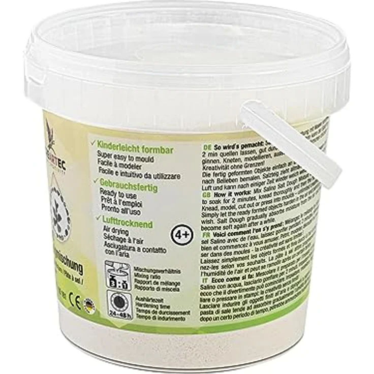 CREARTEC Modelliermasse Salino-Salzteigmischung, 1 kg, hautfreundlich, elfenbeinfarbig – Bild 2