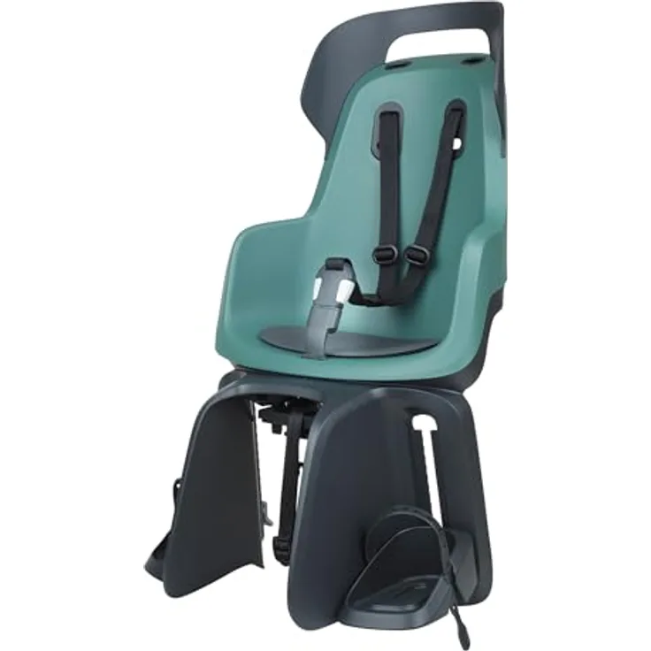 Bobike Fahrradkindervordersitz GO Maxi mit MIK-HD Gepäckträgerhalterung, Pfefferminze, für 26“ bis 29“ Laufräder, TÜV GS - EN 14344 zertifiziert