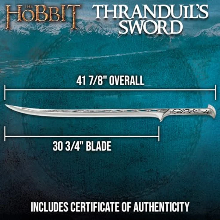 UNITED CUTLERY Hobbit Sword Of Thranduil, authentisch detaillierter Metallgriff und rostfreie Stahlklinge – Bild 2