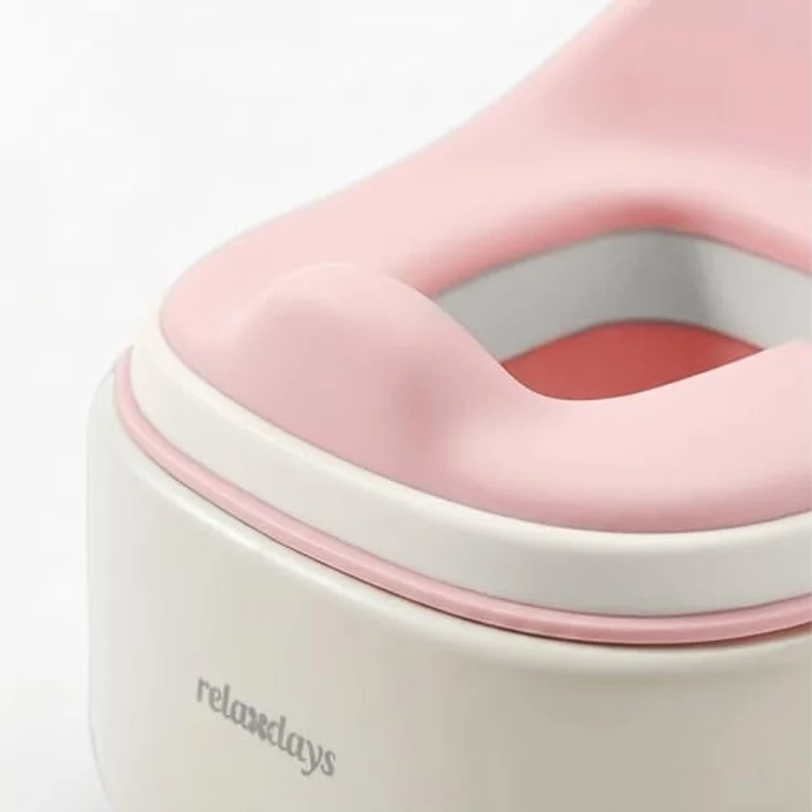 relaxdays Toilettentrainer Töpfchen 4-in-1 Dino mit Deckel, rosa, ergonomisches Design und Anti-Rutsch-Elemente – Bild 7