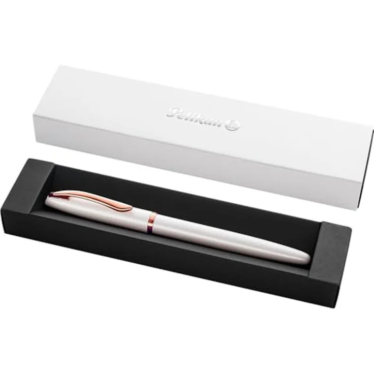 Pelikan Füllfederhalter Jazz Noble Elegance P36, Metallfüller in Perlmutt mit polierter Edelstahlfeder und Patronenfüllsystem – Bild 1