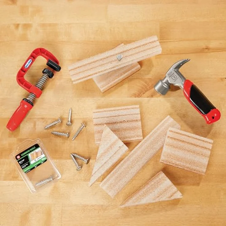 Little Tikes Creative Construction Hammer and Nail Set, 7-teiliges Holzspielzeugset mit Schaumstoffbrettern und Bauzeichnungen, für Kinder ab 3 Jahren – Bild 4
