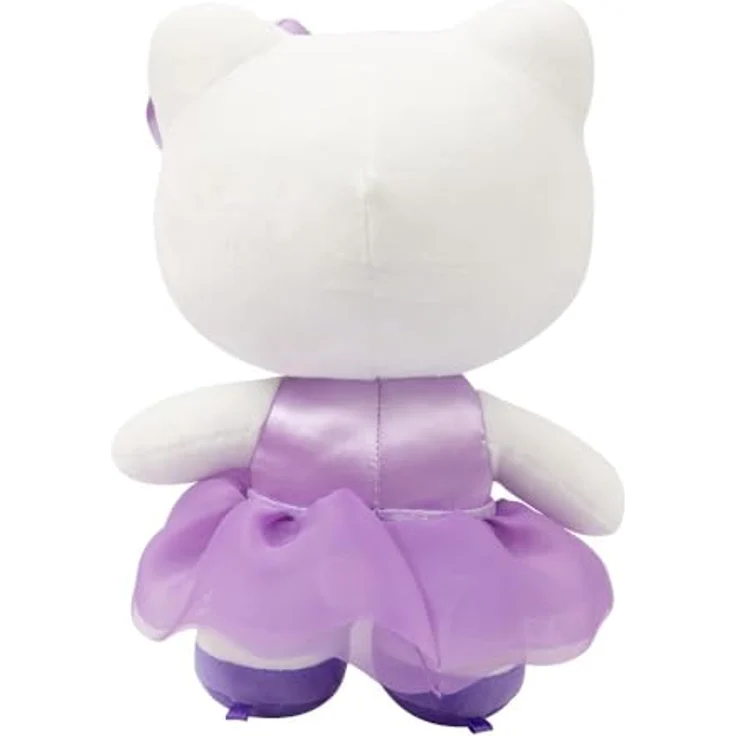 Hello Kitty Giochi Preziosi Plüschtier, 30 cm, lila Satin-Kleid mit passender Schleife, für Kinder ab 3 Jahren – Bild 4