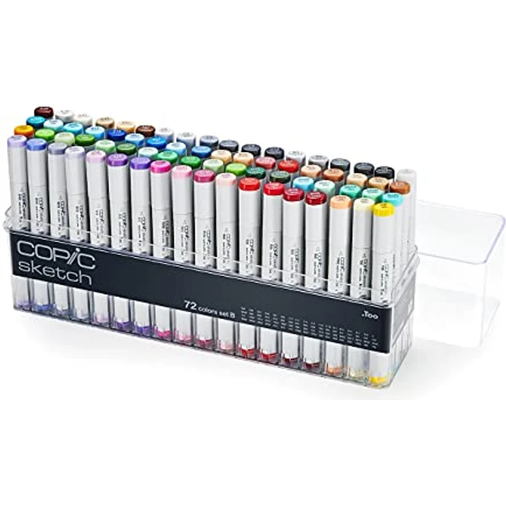 Copic COPIC Sketch Set "72 Colors B", Twin Marker mit Pinselspitze, professionelles 72er Set – Bild 1