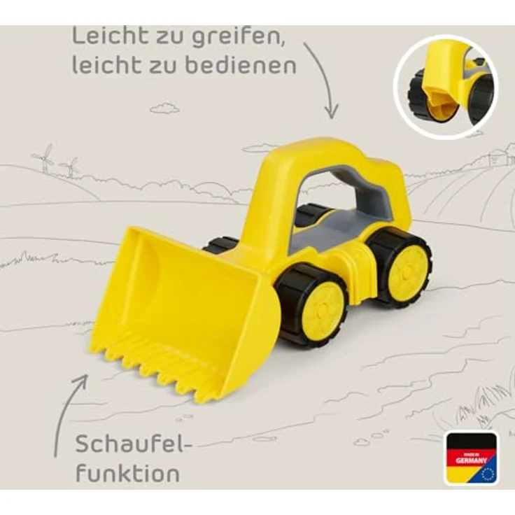 BIG Power Worker Griffy Bagger, Baustellenfahrzeug für Kleinkinder mit ergonomischem Griff, Soft Rädern und leicht zu reinigen, ab 12 Monaten – Bild 4