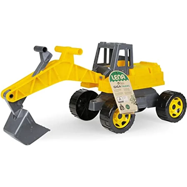 LENA 02217 - Eco GIGA TRUCKS Aufsitz-Bagger, Baufahrzeug, drehbar, L/B/H 70x27x32 cm – Bild 4