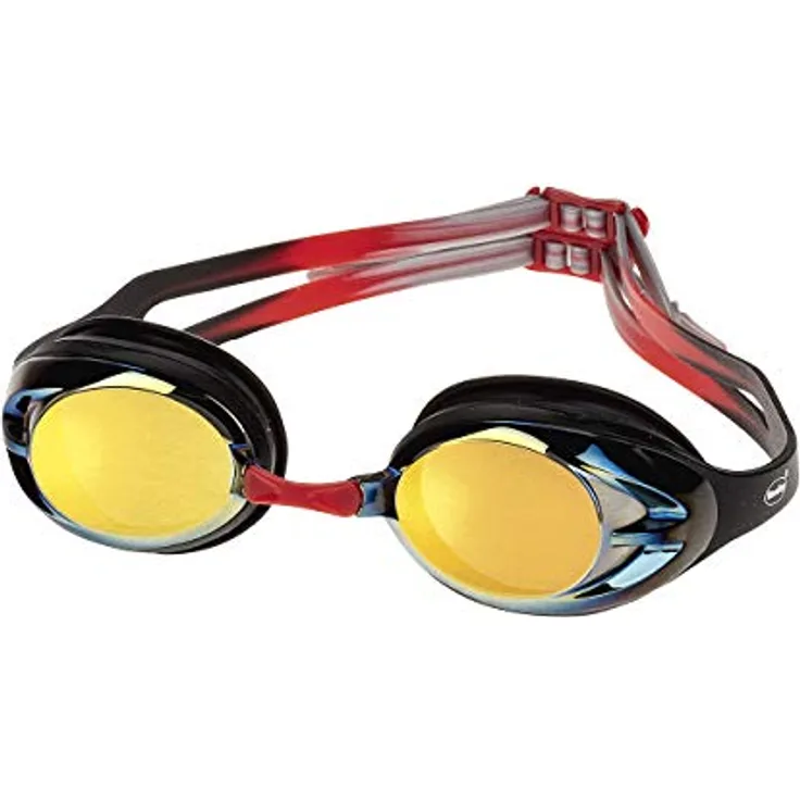 Fashy Schwimmbrille Comfort Power Mirror, schwarz/gold verspiegelt, L, 4156 33