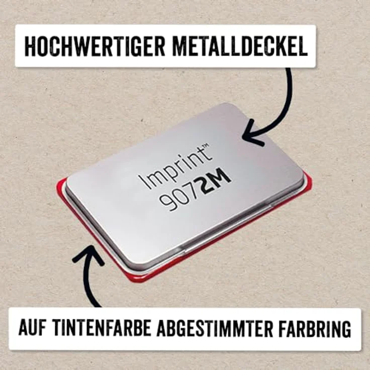 Generic Trodat Stempelkissen Impr9072M Typ2, rot, Metallgehäuse, nachtränkbar, für Gummi- und Polymerstempel, 11 x 7 cm – Bild 5