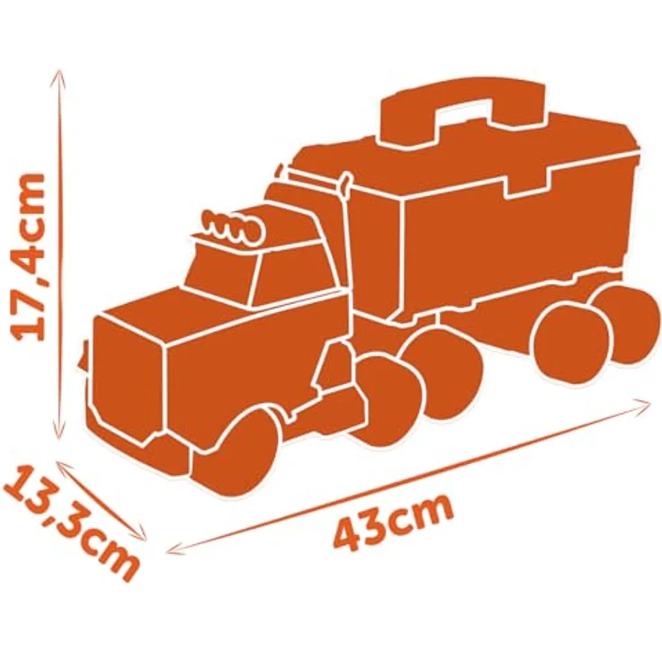 Smoby Black+Decker Truck mit abnehmbarer Werkzeugbox und 60 Zubehörteilen, inklusive mechanischem Akkuschrauber – Bild 4