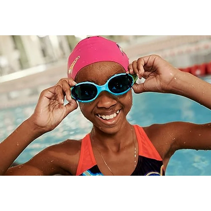 Speedo Unisex Kinder Biofuse 2.0 Schwimmbrille, Hyperschallblau/Echtes Marineblau/Lumogrün/Blau, One Size – Bild 5
