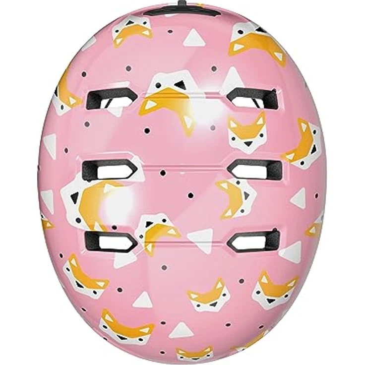 ABUS Kinderhelm Skurb Kid - Robuster Fahrradhelm im Skater-Look mit Platz für Zopf - Rosa mit Füchsen, Größe M – Bild 4