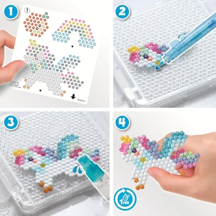 Aquabeads Kreativset Designer Handtasche, 1.400 Bastelperlen in 48 Farben mit Pop-Up Bastelplatte und 2-in-1 Perlenstift – Bild 6