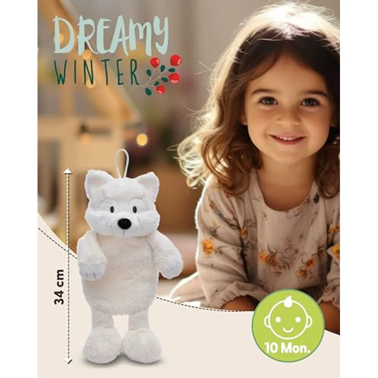 Nici Wärmflasche Winter, Polarfuchs Vanja, 350ml, 2in1 - Weiches Kuscheltier & Wärmflasche in einem, Weiß – Bild 2