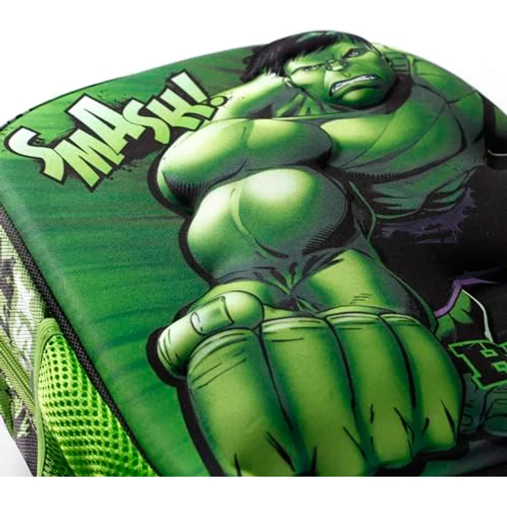 Marvel Hulk Superhuman-Kleiner 3D Rucksack, Grün, 26 x 31 cm, Kapazität 8,5 L, Vorschulrucksack mit 3D-Frontrelief – Bild 4