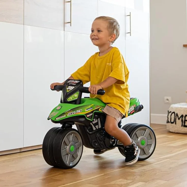 Falk Laufrad Moto Bud Racing, leise Räder aus 40% recyceltem Kunststoff, Grün, geeignet ab 2 Jahren – Bild 5