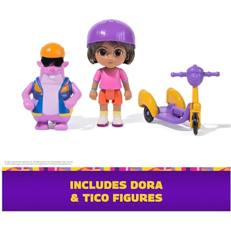 DORA Abenteuer Pack mit Eichhörnchen Tico, Mini-Spielset mit 2 Figuren (ca. 9 cm) und Roller für fantasievolles Spielen, für Kinder ab 3 Jahren – Bild 3