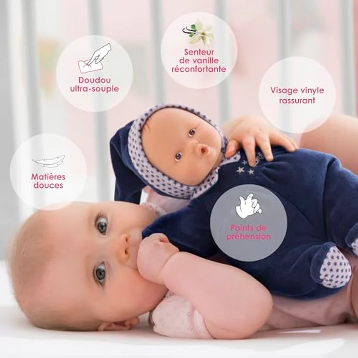 Corolle Babypuppe Babipouce Marine Rêves d'Étoiles, Kuschelpuppe 28cm mit Vanilleduft, blau, waschbar – Bild 5