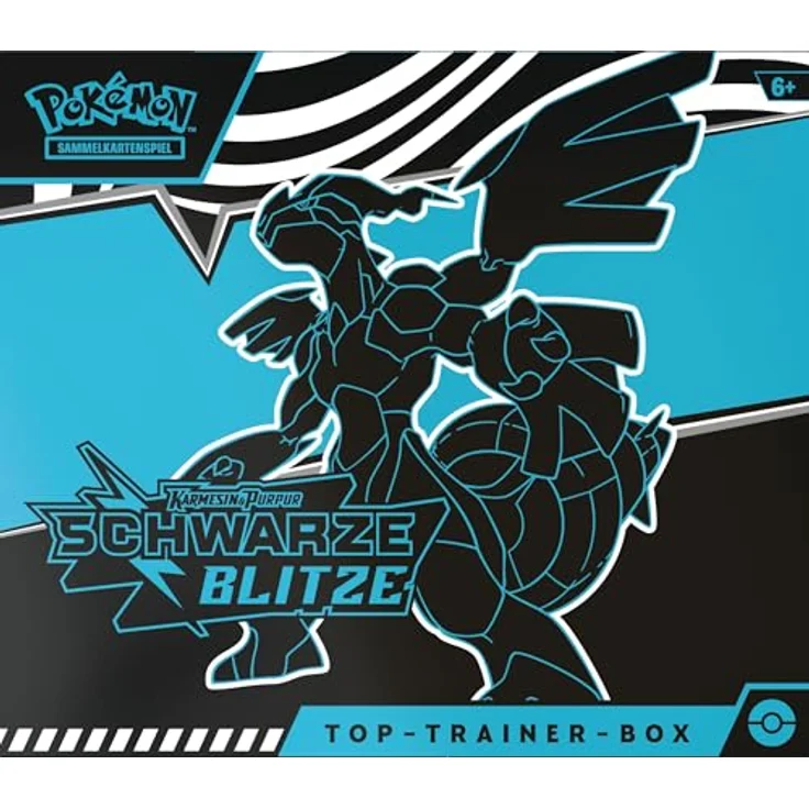 Pokémon Top-Trainer-Box Karmesin & Purpur – Schwarze Blitze: Zekrom, 1 Vollbild-Promokarte mit Voltolos, 9 Boosterpacks & Premium-Zubehör – Bild 2