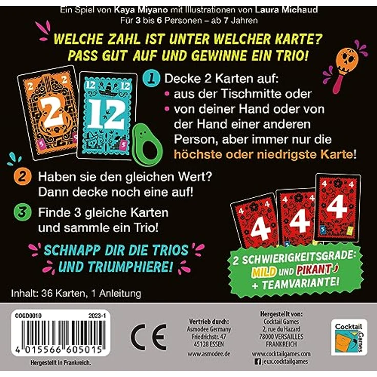 Cocktail Games , Trio , Familienspiel , Kartenspiel , 3-6 Spieler , Ab 7+ Jahren , 15 Minuten , Deutsch – Bild 4