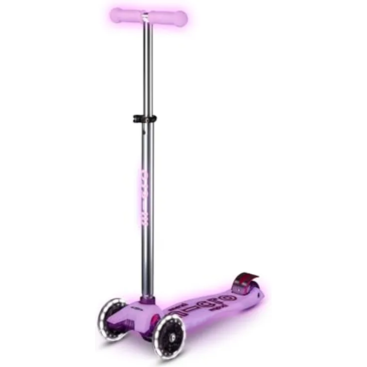 Micro Maxi Deluxe Glow LED Kinderroller | Scooter mit integrierten LED-Leuchten | purple