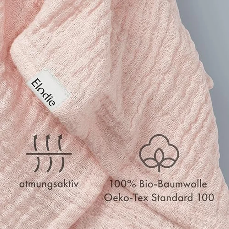 Elodie Details Schnuffeltuch, Baby Blinkie Schmusetuch aus 100% Öko-Tex Bio-Baumwolle - Extraweich, Waschbar und ideal für Babys & Kleinkinder - Mae Pink – Bild 3