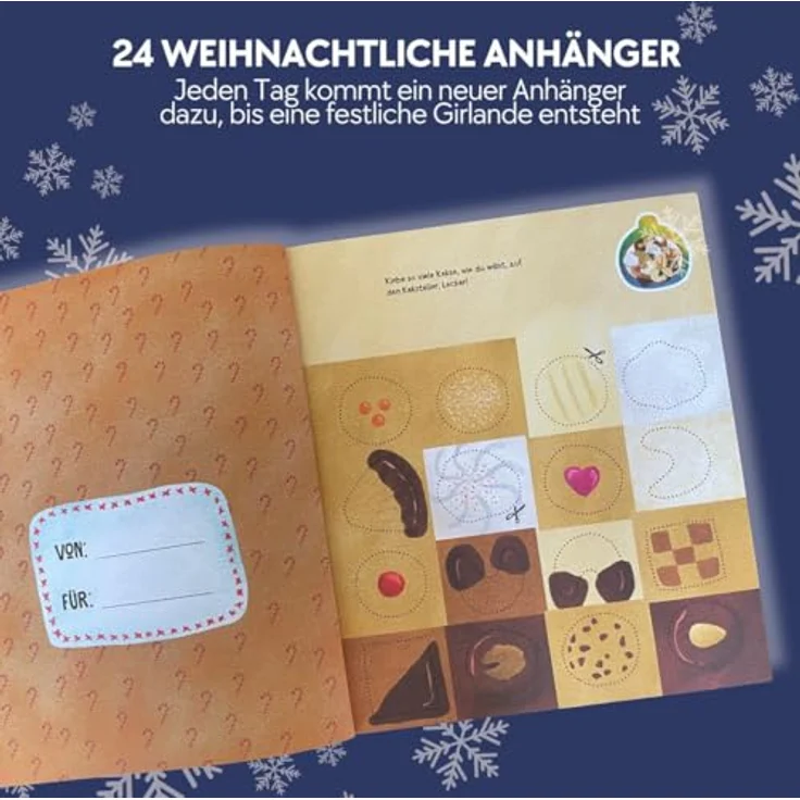 frechverlag GmbH Das Adventskalender-Verbastelbuch für die Allerkleinsten, 24 weihnachtliche Bastelprojekte für Kinder ab 3 Jahren, Schneiden und Kleben – Bild 5