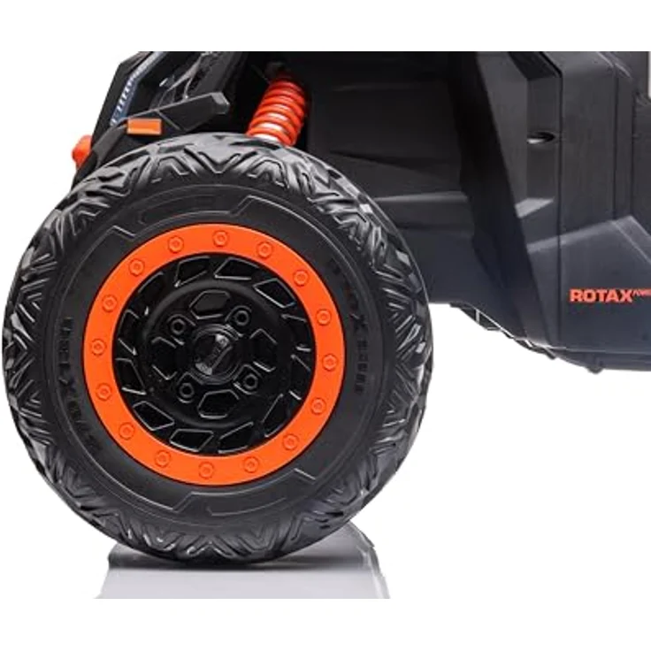 FINOOS CAN-AM Maverick UTV Buggy, Kinder-Elektroauto 2-Sitzer mit 4x4-Antrieb, 24V, orange, Bluetooth, Softstart-Fernsteuerung, LED-Beleuchtung – Bild 7