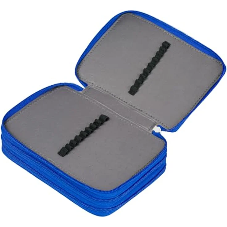 Baagl 3 Fach Federmäppchen für Jungen und Mädchen, Schulmäppchen mit großem Stauraum und trendigem Roboter-Design, 20 x 13 x 9 cm – Bild 5