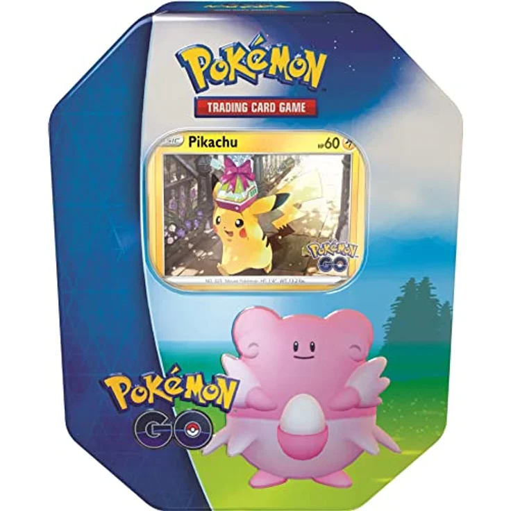 Pokémon TCG GO V Gift Tin (8660885) - Sammelkarten, 4 Go Boosterpacks, Folienkarte mit Blissey, Stickerbogen – Bild 6